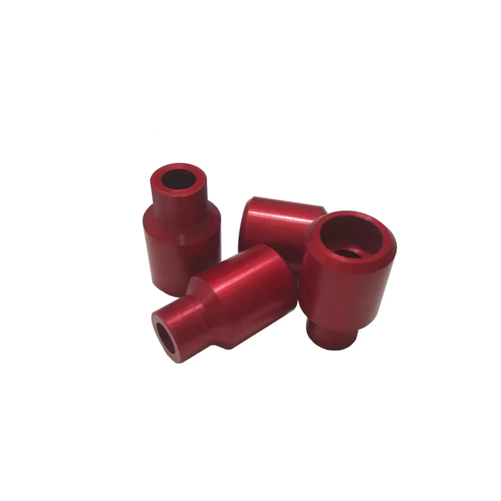 Red Anodized CNC Turning Aluminum Small Parts