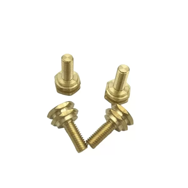 custom cnc machined brass parts 3mm hexagonal nuts screw